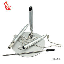 Cheap price desk pen stand with cord chain aluminum raw material ball pen